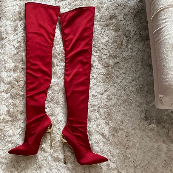 casadei red boots